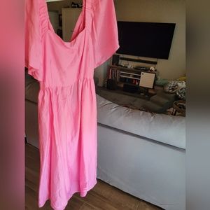 Pink open back dress NWT